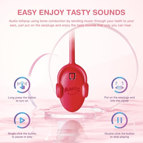 Amos Music Lollipop Candy, Audio Singing Lollipop, Unique Mother's Day Treat, Individually Wrapped Natural Watermelon Flavor (1 Pack) - image 3