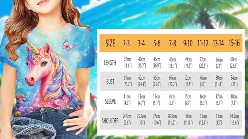 Image of ENLACHIC Girls Teens Pink Flamingo Printed Summer Short Sleeve T-Shirts Cute 3-16 Years