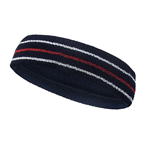 Image of COUVER Tennis Headband - Cotton Terry Cloth Sweatband for Men & Women - High Absorbency Athletic Hairband for Gym, Basketball & Running - 1 Piece
