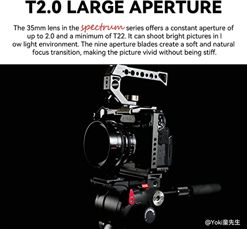 7Artisans HS2022080935T2 35Mm T2.0 Cine Lens For L-Mount Camera Lens,Full Frame Large Aperture Camera Lens thumb #2