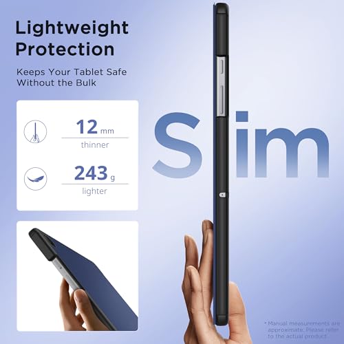 Miniatura 4 de Easyacc Funda Compatible Con Samsung Galaxy Tab A11 A11 Plus 11 Pulgadas 2025 Sm-X236b Sm-X230 Ultra Slim Pu Protectora Carcasa Con Función De Soporte Función Atril, Azul Oscuro
