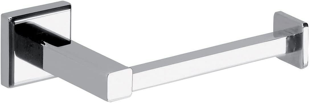 GEDY | Colorado Toilet Paper Holder, Roll Holder in Stainless Steel and Cromall, Fixable with Screws Included or Glue, Weight Supported 7 kg, 4.3 x 15.7 x 8 cm