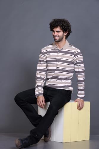Image of Full Sleeve Polo T Shirt for Men Cotton with Pocket and Collar - Regular Fit Tshirt