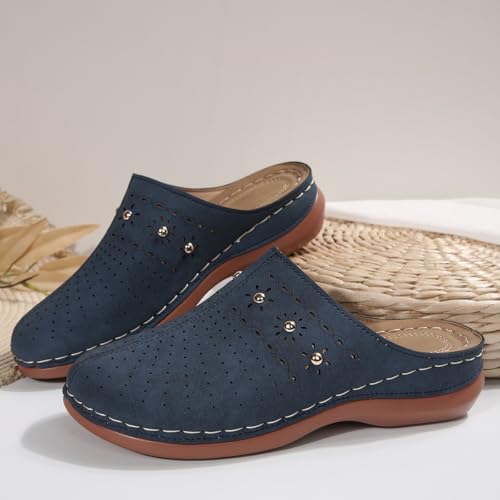 Clogs for Women Close Toe Slingback Wedge Sandals Summer Slip On Orthopedic Sandals with Arch Support Comfortable Wide Width Mules4