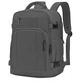 ZHXX Mochila viaje,como maleta cabina para Ryanair|Vueling|Wizz Air. Incluye compartimento para portátil de 14 pulgadas y bolsillo de seguridad.Gris