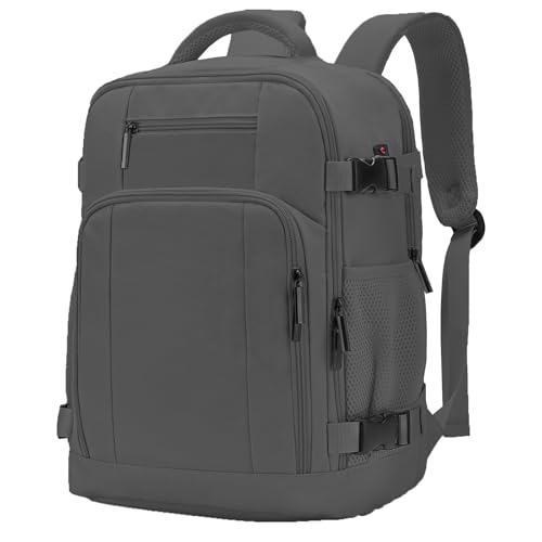 ZHXX Mochila viaje,mochila 40x30x20,como maleta cabina para Ryanair|Vueling|Wizz Air. Incluye compartimento para portátil de 14 pulgadas y bolsillo de seguridad.Gris