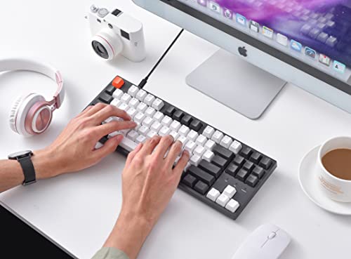 Image of Keychron C1 87 Key Wired Mechanical Keyboard, USB Type-C Cable, Double-Shot ABS Keycaps TKL Mechanical Gaming Keyboard, White Backlit Gateron G Pro Brown Switch for Mac Windows
