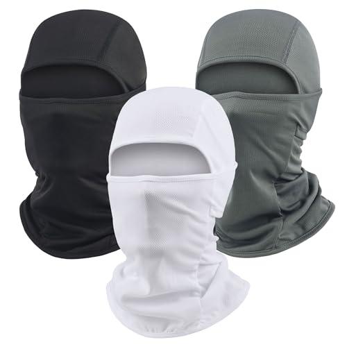 Image of Balaclava Ski Mask 3 Pack Motorcycle Face Mask Shiesty Ski Mask for Men Women Summer Full Face Cover Sun Protection Football