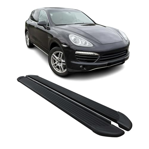 Marchepieds alu Porsche Cayenne 2010-2017 finition noir satiné