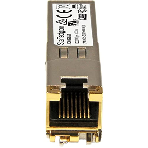 Image of StarTech.com HPE JD089B Compatible SFP Module - 1000BASE-T - SFP to RJ45 Cat6 /Cat5e - 1GE Gigabit Ethernet SFP - RJ-45 100m - HPE 5820AF, 12500, 5500 (JD089BST)