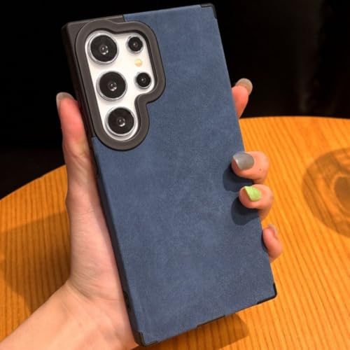 Étui antichute Samsung S22 Ultra bleu protection écran cuir magnétique complet