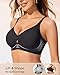 LetsJoli Black Bra Wireless Bras for Women No Underwire Seamless Support and All Day Comfort Tshirt Bras Early Fall Fashion(Black 3XL)
