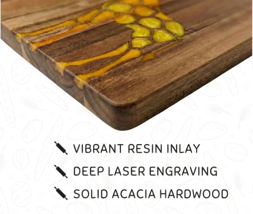 Tabla de cortar rectangular de madera de acacia con resina miniatura 5