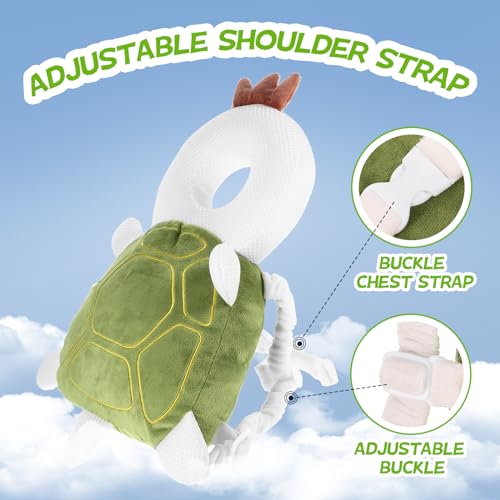 Image of Pucmaoci Baby Toddler Head Protector, Baby Head Protection Backpack, Adjustable, Lightweight and Breathable, Turtle