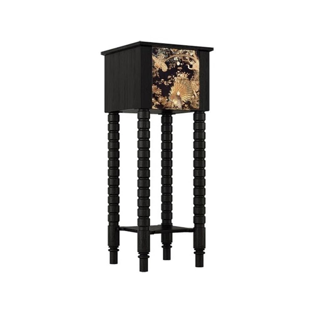 Kx9Lb8d Bonsai Base American Vintage Style Corner Bonsai Base, Walnut with Drawer Tall Leg Planter Stand Plant Stand