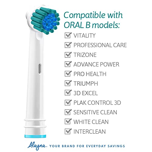 Replacement Brush Heads Compatible With Oral B- Sensitive Gum Care Electric Toothbrush Heads - Pk Of 4 Generic Brushes Refill For Oralb Braun- Fits Oral-B 7000, Pro 1000 500 & More! #TOP1
