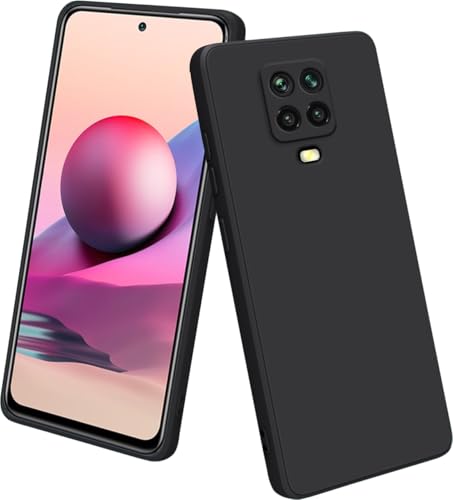 DIZORO® Liquid Silicone Soft Back Cover Case for Mi Redmi Note 9 Pro/Redmi Note 9 Pro Max/Note 9 Pro Max/9S/Poco M2 Pro/Redmi Note 10 Lite [Black]
