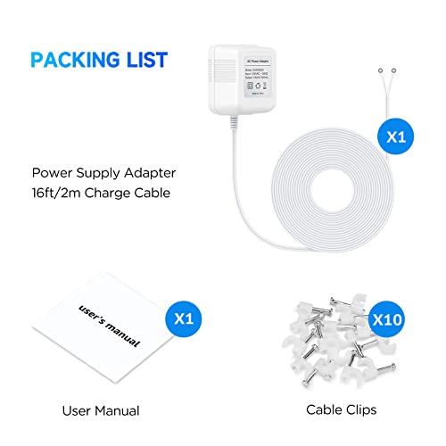 Ayotu 18V 500Ma Doorbell Transformer For Video Doorbell & Doorbell 4/3/2 & Doorbell Wired/Pro/Pro 2, Plug In Power Adapter Continuous Charging Cable,16Ft/5M White #TOP5