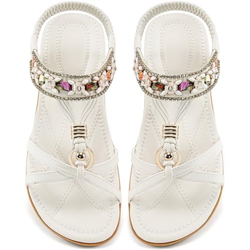 Sandales plates habillées blanches style décontracté et chic en pointure 35.5