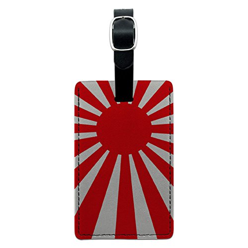 Graphics & More Japan Flag Rising Sun Leather Luggage Tag