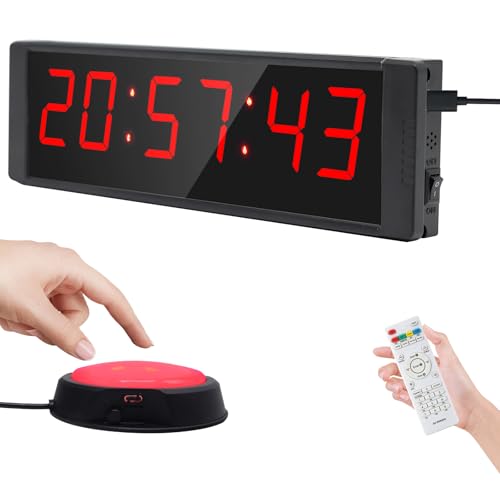Ousmile Gym Clock Gym Timer with Start/Stop Button Interval Timer for Workout 12/24H Digital Timer Stop Clock Portable Stopwatch Countdown Clock with Remote Gym Gifts Crossfit Timer for Home Gym