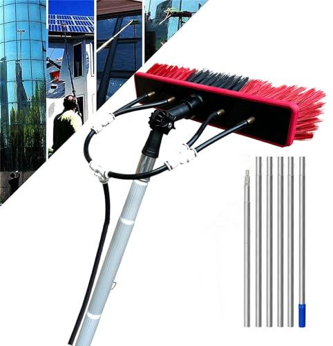 Telescopic Window Cleaner Kit with Water Fed Brush Head 5.4M Extendable Pole for Window Cleaning and Solar Panel Washing