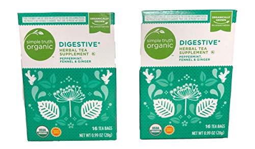 Simple Truth Organic Digestive Herbal Tea 16 Ct Tea Bags (Pack of 2)