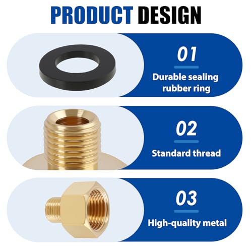 1 Stück LPG Gas Adapter 1/2 R X 1/4 LKS Für Gaskocher - Kupfer Gasherd Armaturen, Gasschlauch Verbinder, Übergangsstück Für Campingkocher, Hockerkocher - Inklusive Dichtung, Robust Und Siche