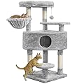 Yaheetech 117cm Cat Tree Tower for Indoor Cats, with Larger Top Plush Perch, Luxurious Condo, Sisal Scratching Post, Pet Standing Activity Centre for Kittens, Light Grey