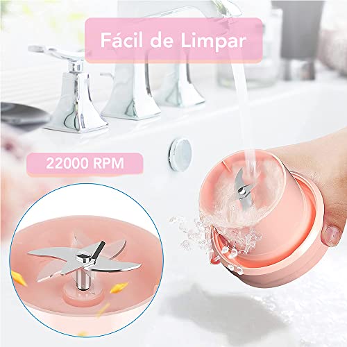Mixer Portátil, Mini Liquidificador Portátil, Coqueteleira Elétrica Sem Fio Recarregável, Processado