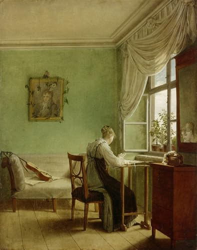 Image sur toile femme brodant Kersting pour salon cosy