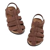 Wulubaba Toddler Boy Sandals Closed Toe Cork Footbed Fisherman Sandals, Summer Shoes Lightweight Comfortable for Toddler Boys Dark Brown 6