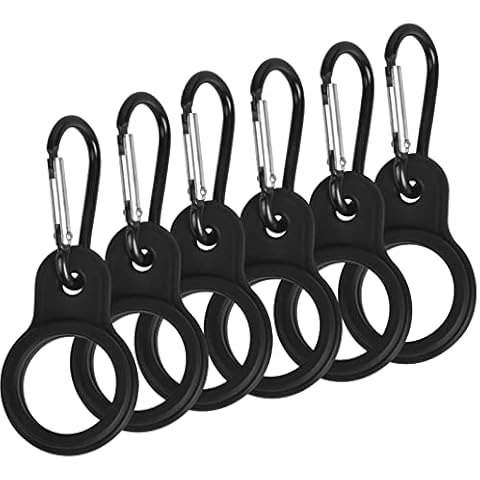 6Pcs Silicone Water Bottle Buckle Portable Water Bottle Holder with Large Carabiner Clip Hook, Camping Accessories for Outdoor Activity, Camping, Fishing, Hiking, Traveling Cover