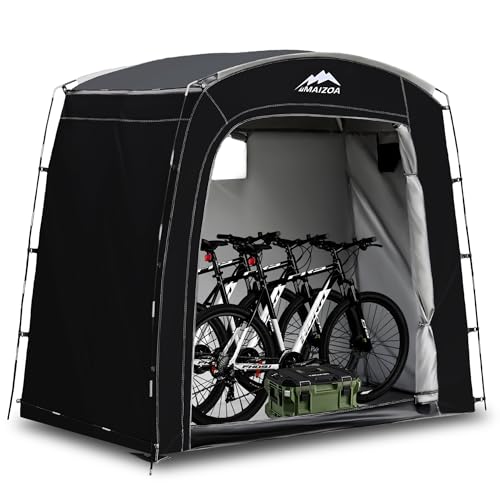 MAIZOA Bike Storage Shed Tent,90*33.5*75 Inches Outdoor Portable Storage Shelter for 2-4 Bicycles, 210D Oxford Fabric PU4000 Waterproof, Suitable for Storing Bicycles, Motorcycles and Various Tools