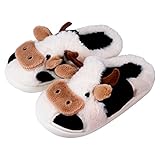 osvino pantofole donna animali mucca scimpanzé pantofole uomo invernale memory foam pantofole suola antiscivolo comode, lable size 38-39 per 36-37