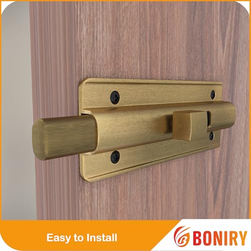 Image of Boniry Premium Heavy Duty Door Latch | Door Stopper Lock | Main Door High Security and Home and Office Doors for Wooden and PVC Door Latch (1, Brass)