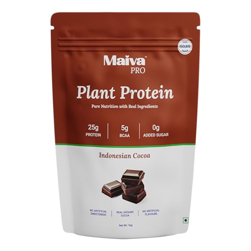Image of Maiva Pro | Plant Protein Isolate - Indonesian Cocoa - 1kg | 25g Protein, 5g BCAA | All Essential Amino Acids | Gut Friendly, Easy to Digest | Real Dates | Vegan, Dairy Free, No Preservatives
