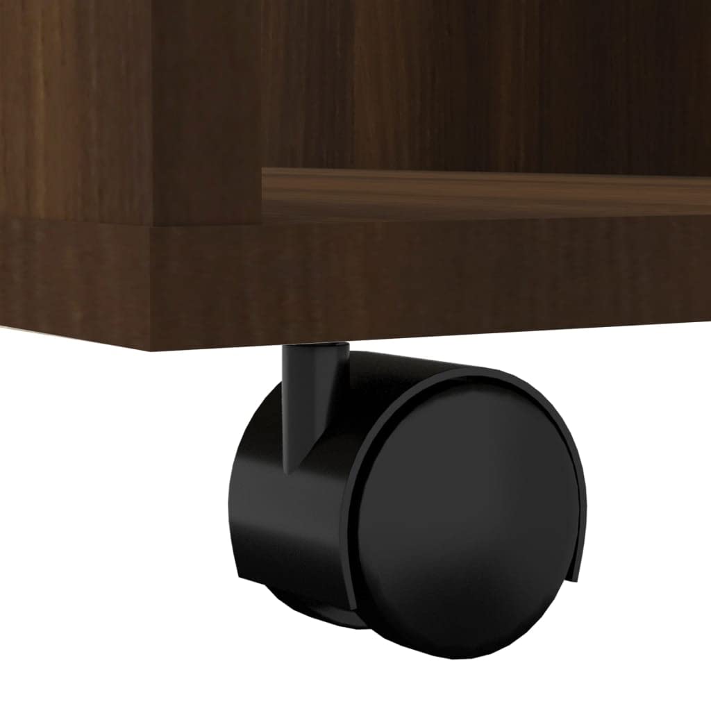 vidaXL Armario con Ruedas Oficina Almacenamiento Cajonera Auxiliar Salón Entrada Despacho Estantería Madera Contrachapada Roble Marrón
