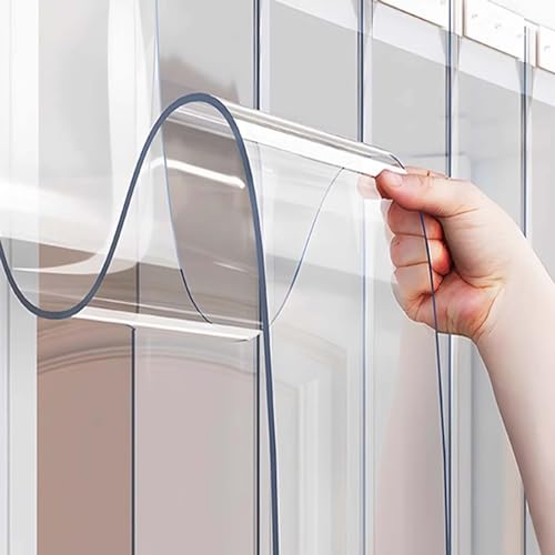 Cortina de vinilo transparente resistente al viento para puerta de congelador, nevera, centro comercial, almacén, 1,8 mm de grosor, 105 x 220 cm, tamaño estándar