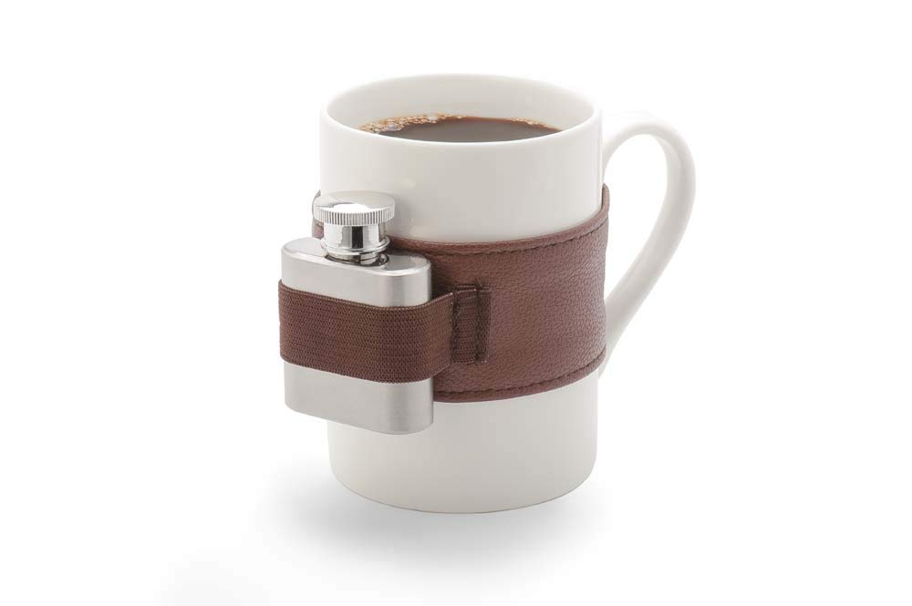 Mug à café avec flasque intégrée en acier pour boisson