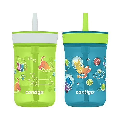 Image of Contigo Kids’ Leighton Straw Tumbler with Spill-Proof Lid, 14 Oz., 2-Pack