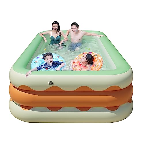 Inflatable Pool,3 Layers Thickened Family Swimming Pool for Toddlers, Outdoor, Garden, Backyard, Summer Water Party (1.5M)