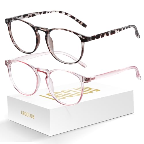 Image of 2 Pack Blue Light Glasses For Woman /Men Blue Retro Round Light Blocking Glasses