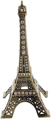 Taotenish Estatuilla de la torre Eiffel de metal París Torre Eiffel Estatua como soporte de joyería Modelo Vintage Decoración - Bronce