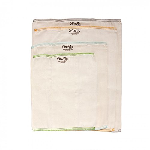 GroVia Reusable Organic Cotton Prefold Baby Cloth Diaper (Size 3)
