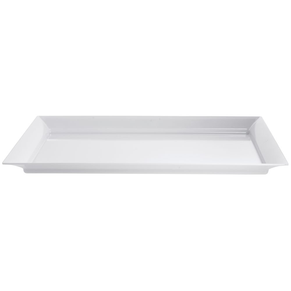 G.E.T. ML-242-W White 28" x 16" Rectangular Tray, Break Resistant Dishwasher Safe Melamine Plastic, Siciliano Collection