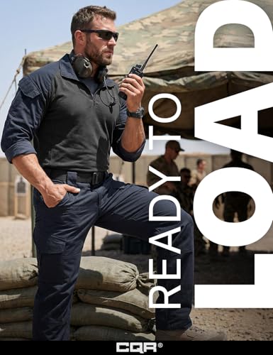 Image of CQR Men's Flex Ripstop Tactical Pants, Water Resistant Stretch Cargo Pants, Lightweight EDC Hiking Work Pants