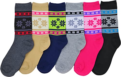 Image of ToBeInStyle Women's Pack of 6 or 12 Fashion Printed Crew Socks