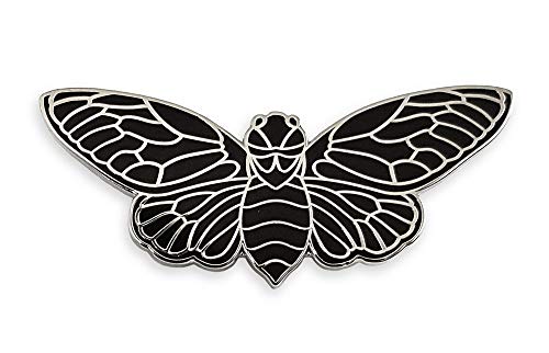 Pin's en émail noir cicada Pinsanity broche insecte en cuivre argent et laiton