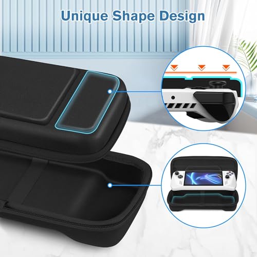 Image of Fintie Carrying Case for ASUS ROG Ally 7 inch Gaming Handheld - [Shockproof] Hard Shell Protective Cover Portable Travel Bag w /Inner Pocket and 14 Game Card Slots for ASUS ROG Ally & Accessories, Black,